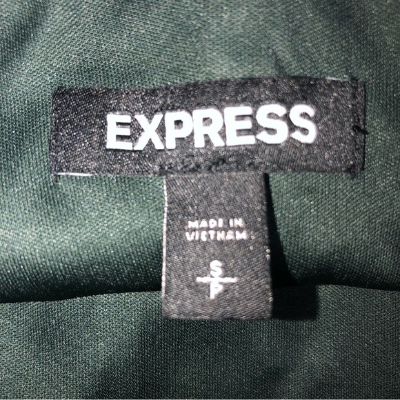 Express Satiny Slip Midi Dress Size Small Dark Green Evening Glam Cocktail - Picture 2 of 8